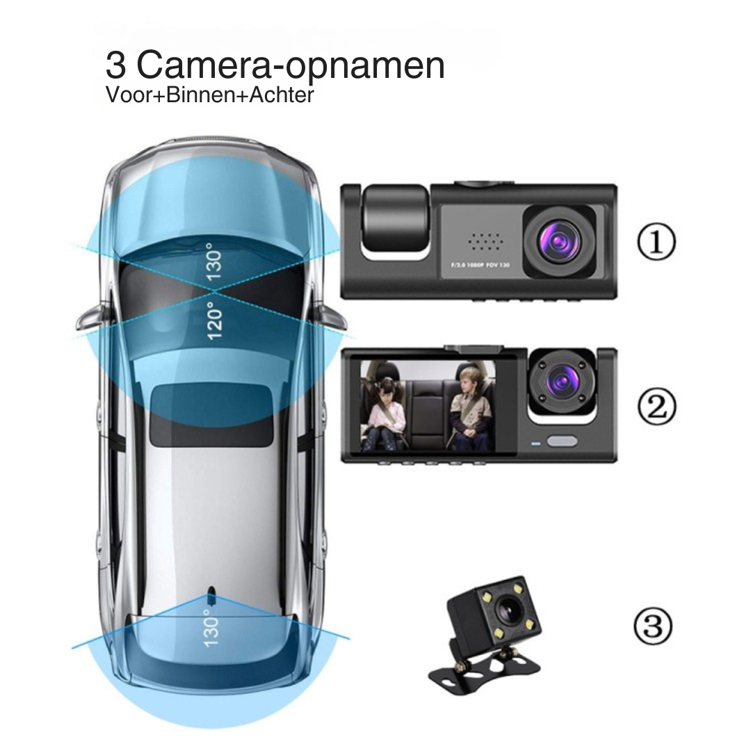 RoadEye Cam | 3-kanaals opname voor veilig rijden