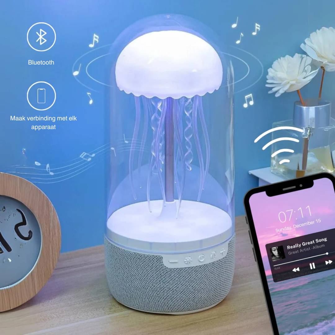 JellyTune Lamp | Rustgevende kwallenweergave met muziek