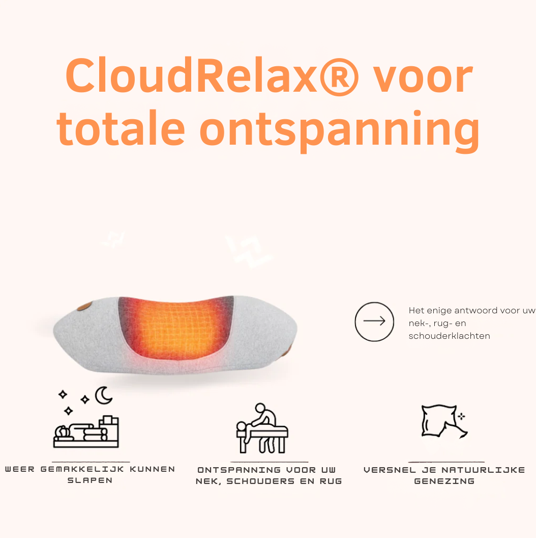 CloudRelax® Pijnkussen| Krachtige Pijnbehandeling voor nek-, rug- en schouder